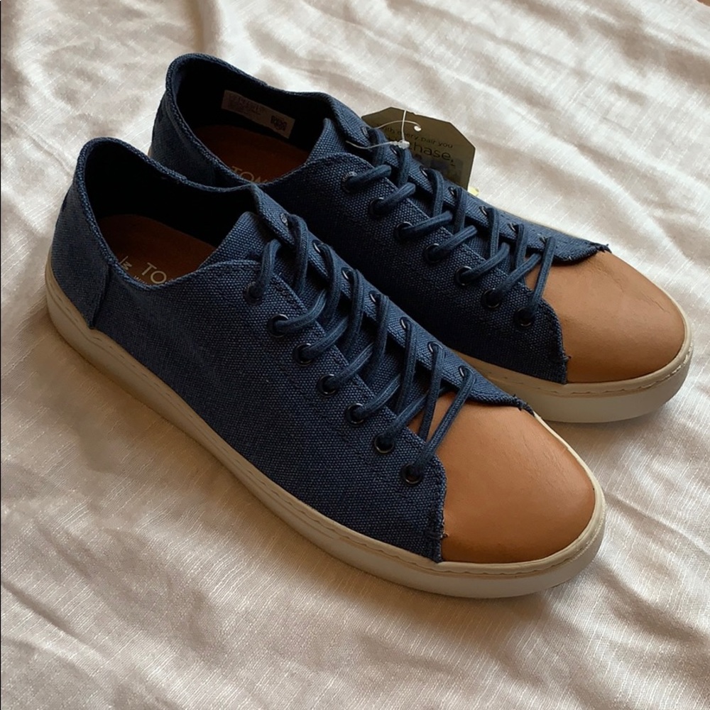 TOMS MENS LENOX LOW-TOP CANVAS SNEAKERS Size 9 - Picture 2 of 7